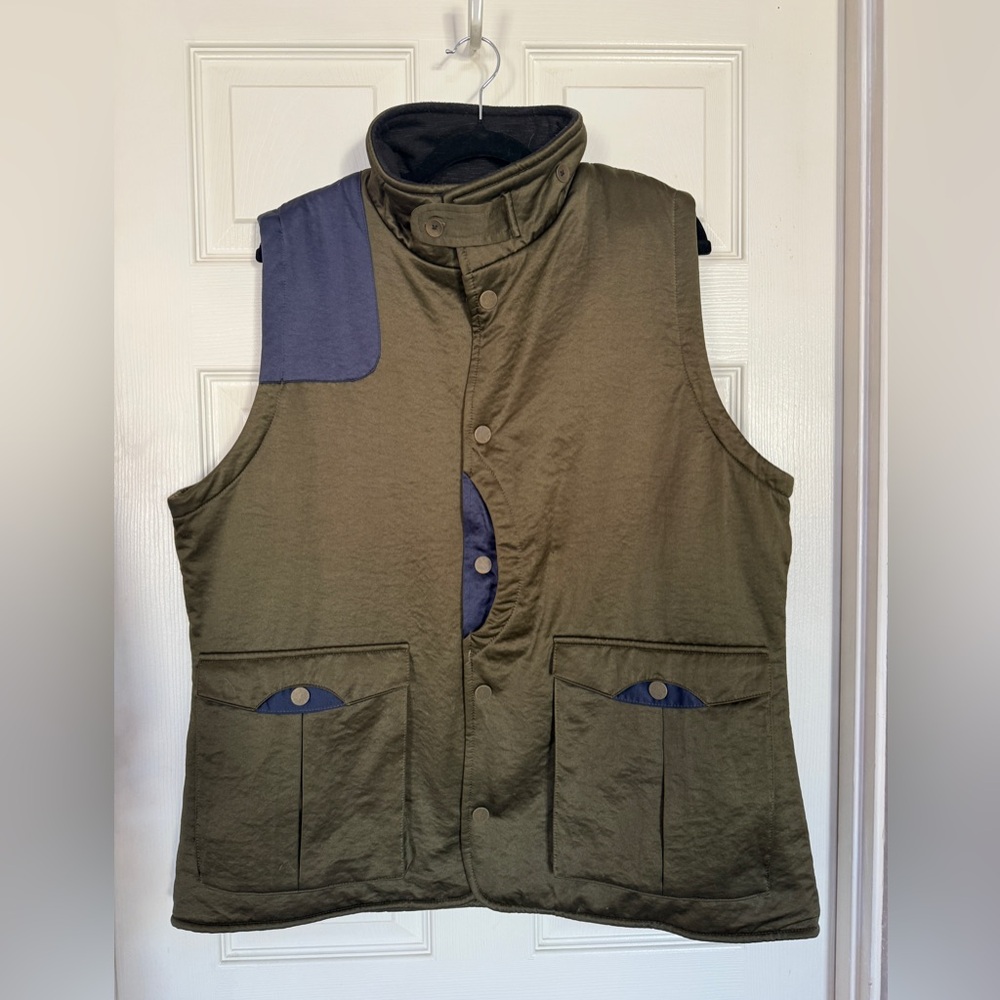 Descendent of Thieves Olive Green and Navy Sleeveless Vest